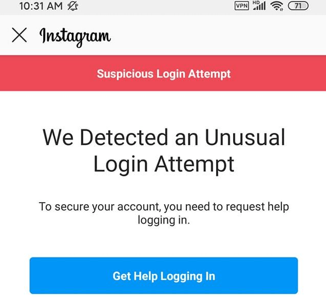 Fake Abnormal Login Activity Alert