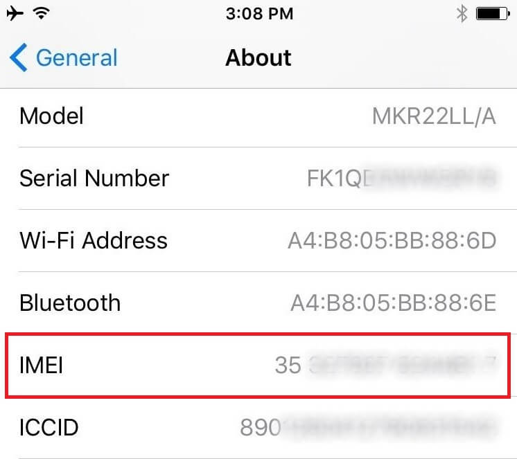 IMEI number