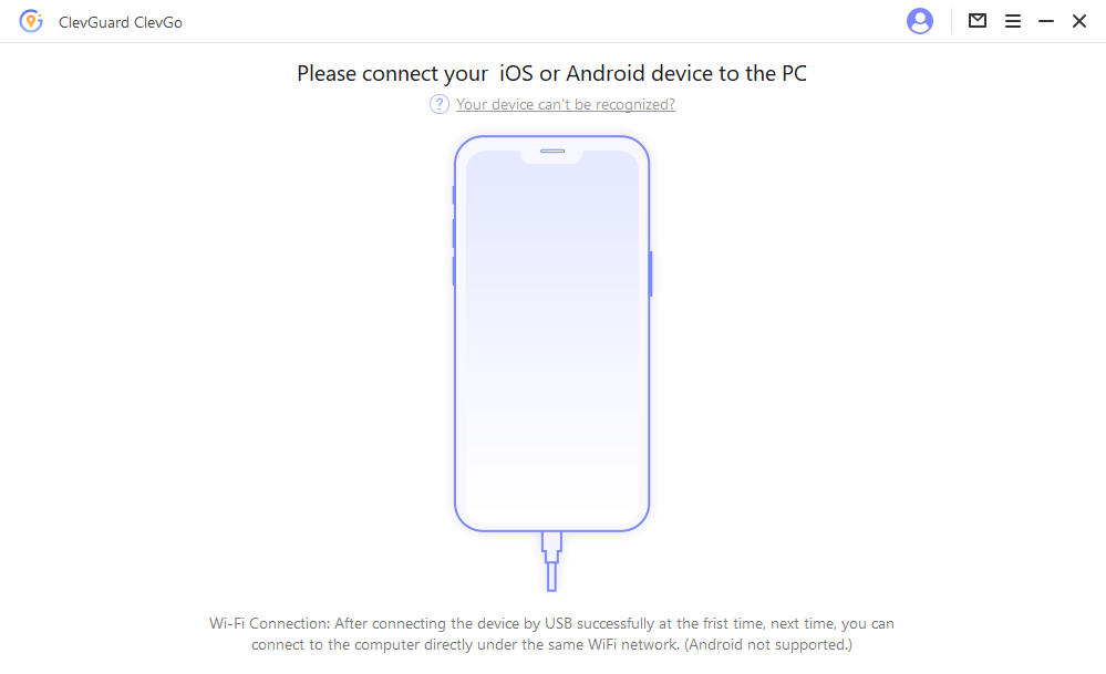 connect device to computer via USB cable