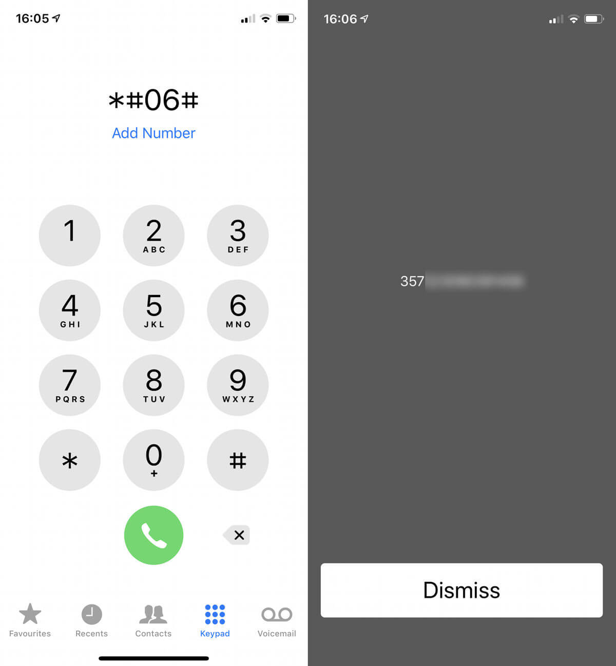 dialpad IMEI number