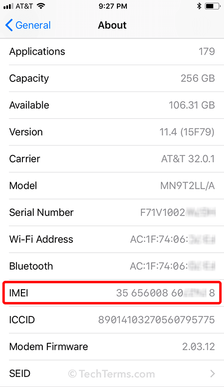 IMEI number