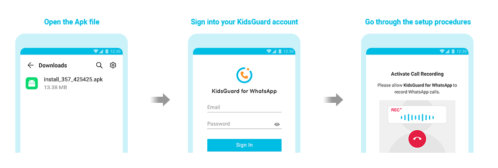 install and setup kidsguard for whatsapp