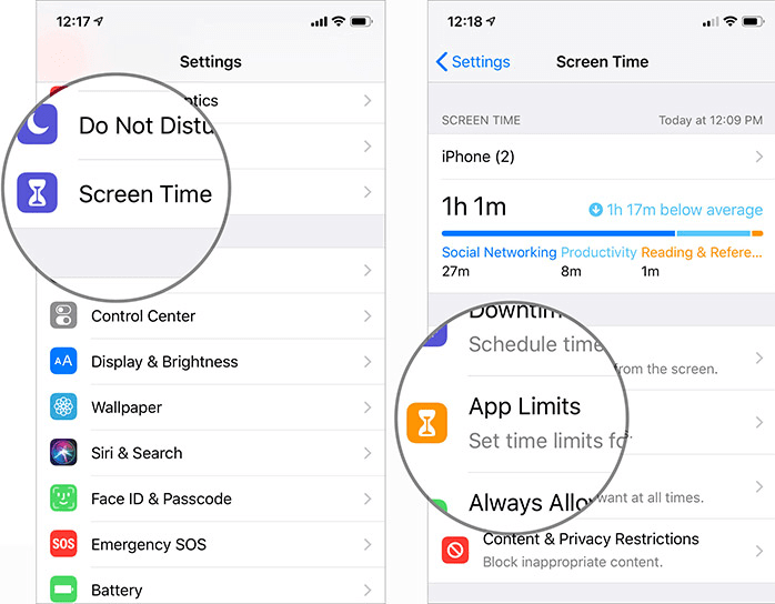 enable iphone screen time limits to block tiktok on iphone