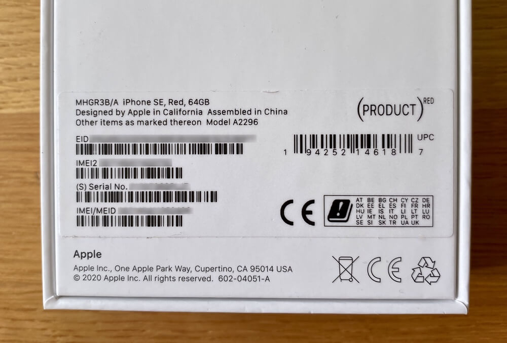 original documents IMEI number