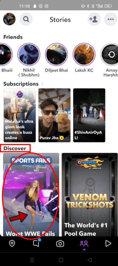 Use the Discover Feature snapchat