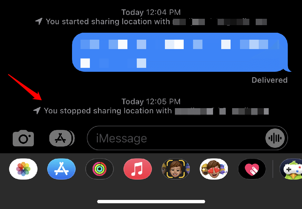 stop sharing location in iMessage