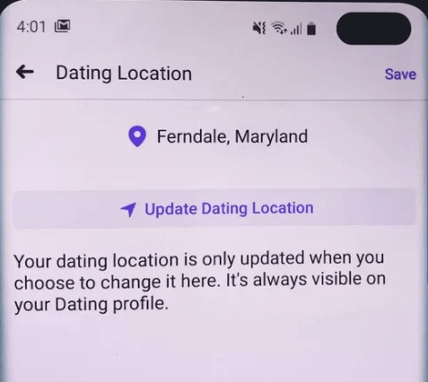 update dating location