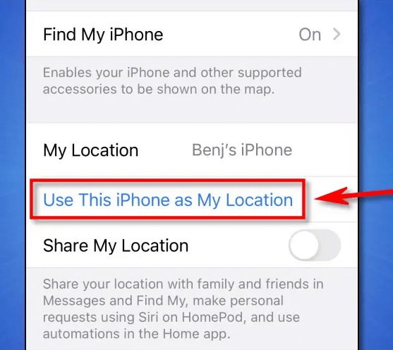 use this iPhone as my location