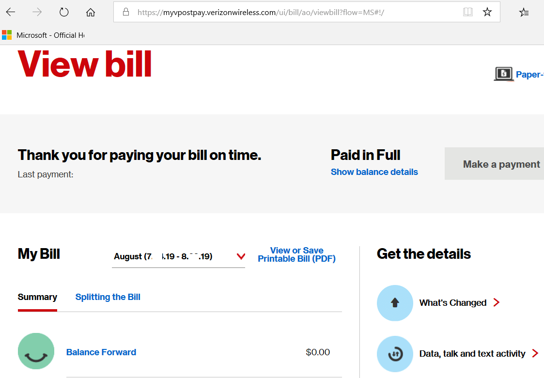 Verizon My Bill