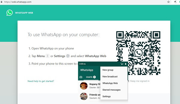 whatsapp web setup