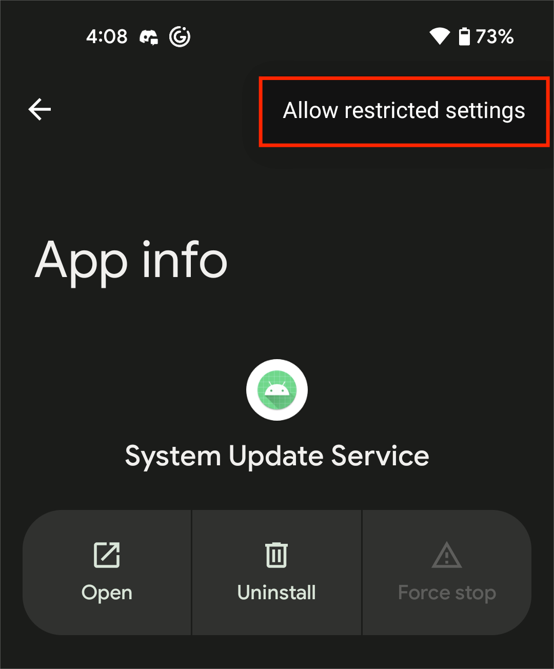 allow restrict settings