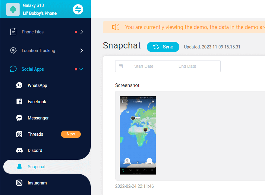kidsguard-pro-demo-snapchat