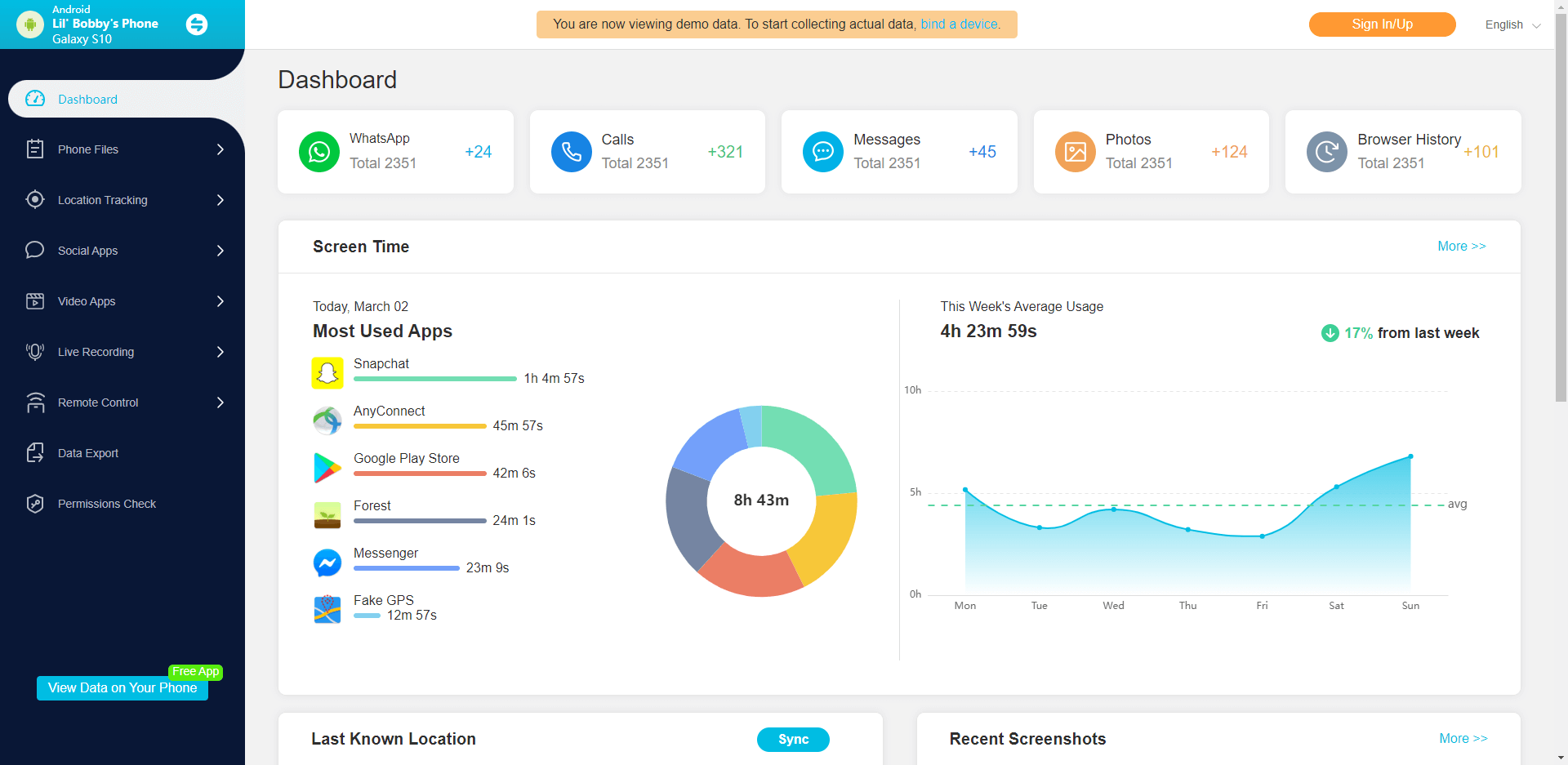 kidsguard pro dashboard