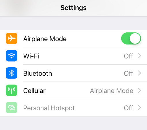 iphone airplane mode